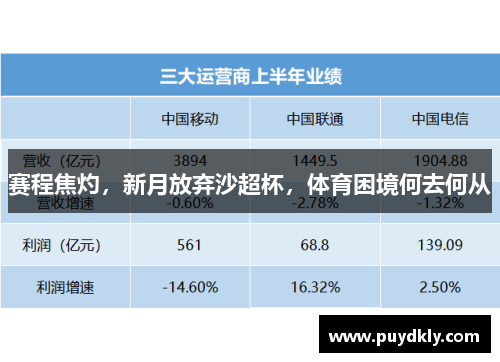 赛程焦灼，新月放弃沙超杯，体育困境何去何从